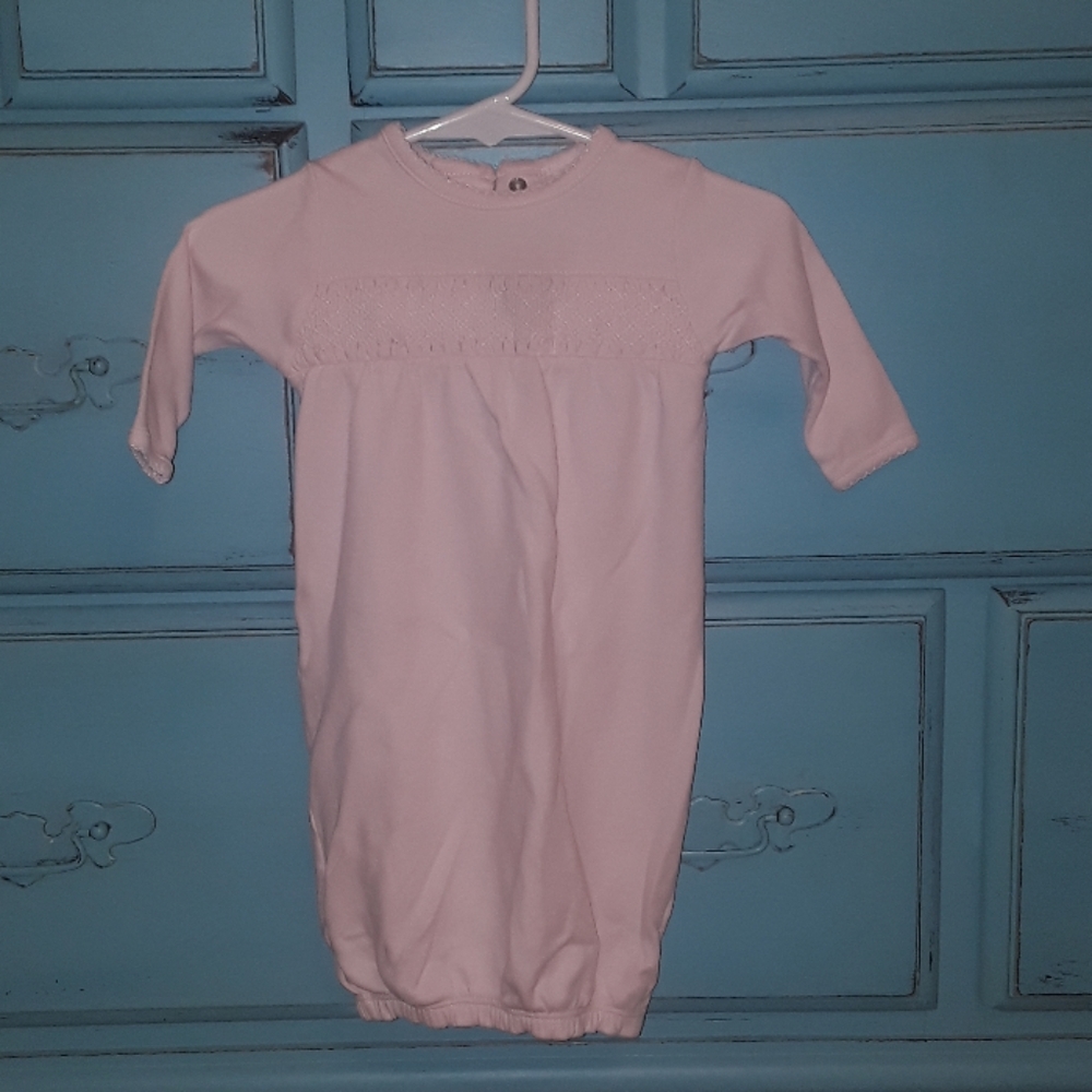 Smocked light pink sleeper